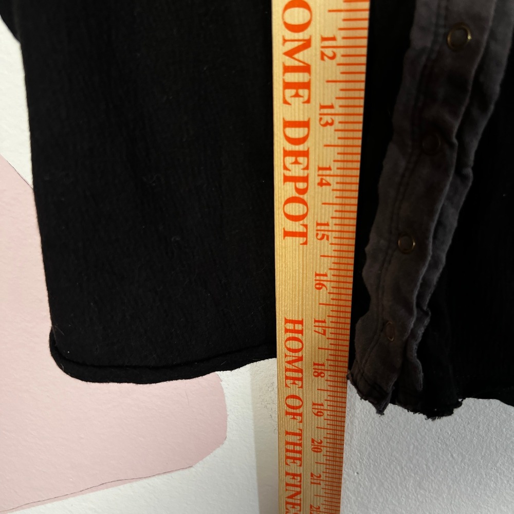 We The Free Polo‎ Shirt Womens Small Black Collared Short Sleeve Knit Top - Picture 5 of 6